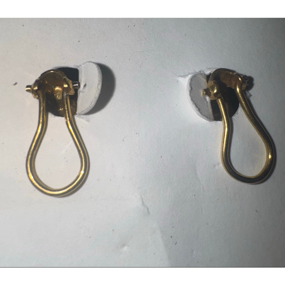 Gold with pink rhinestones clip on Earrings
